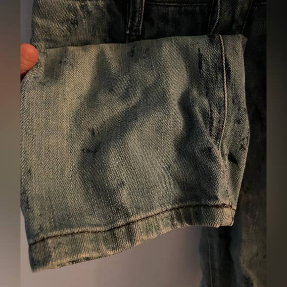 Diesel authentic blue bleached denim and leather jumpsuit. Size XXS - Picture 13 of 16